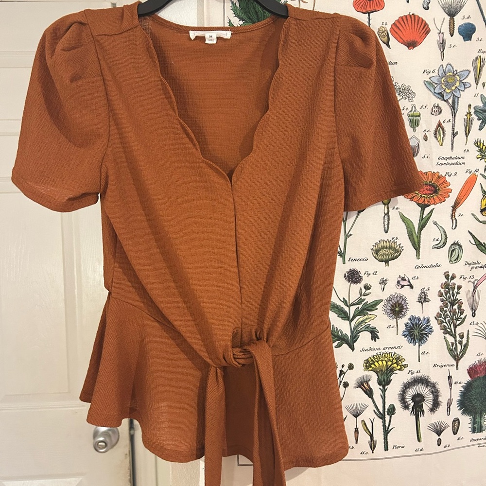 Mine Rust Scalloped Blouse